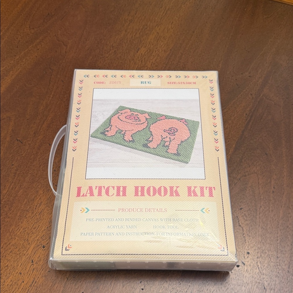 Latch Hook Kit with Pig Design